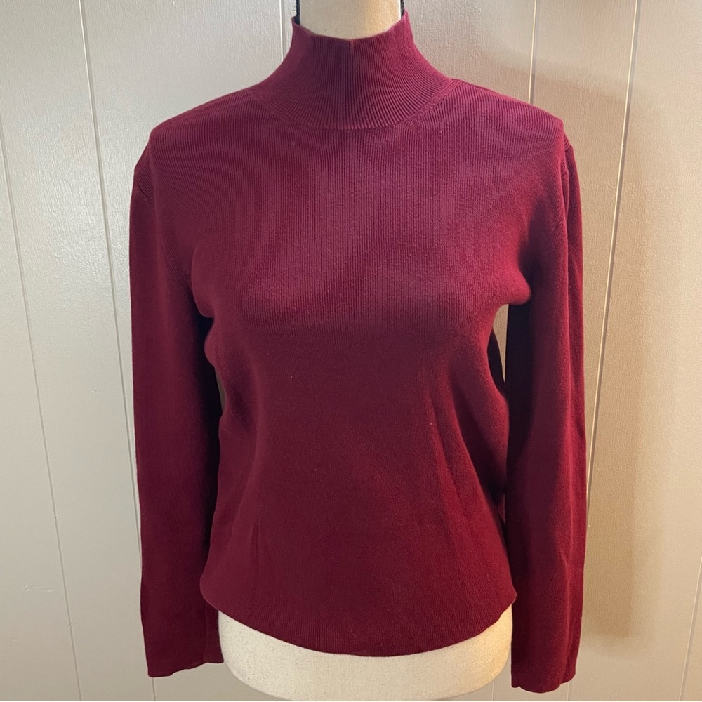 Talbots Long Sleeve Knit Ribbed Collar Turtleneck.